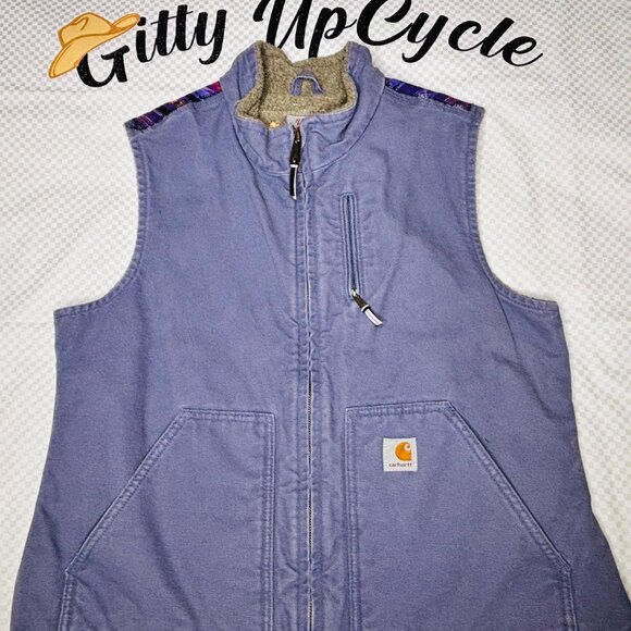 Rare Find! Look good coming & going! Upcycled Western Custom Dark lavender Carha - Picture 2 of 2